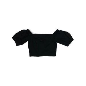 Topshop black off-shoulder crop top - US 2